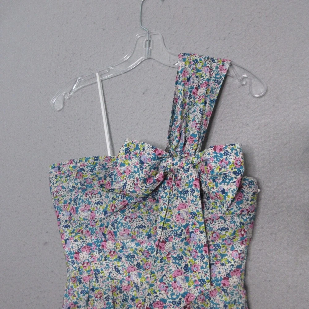 J Crew Liberty Fabric‎ Dress 2 Floral Claire-Aude One Shoulder Bow Sheath Garden
